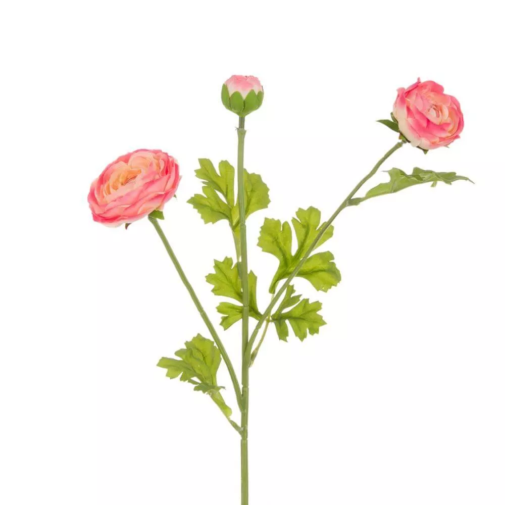 Floralsilk Faux Ranunculus Spray Coral 63cm